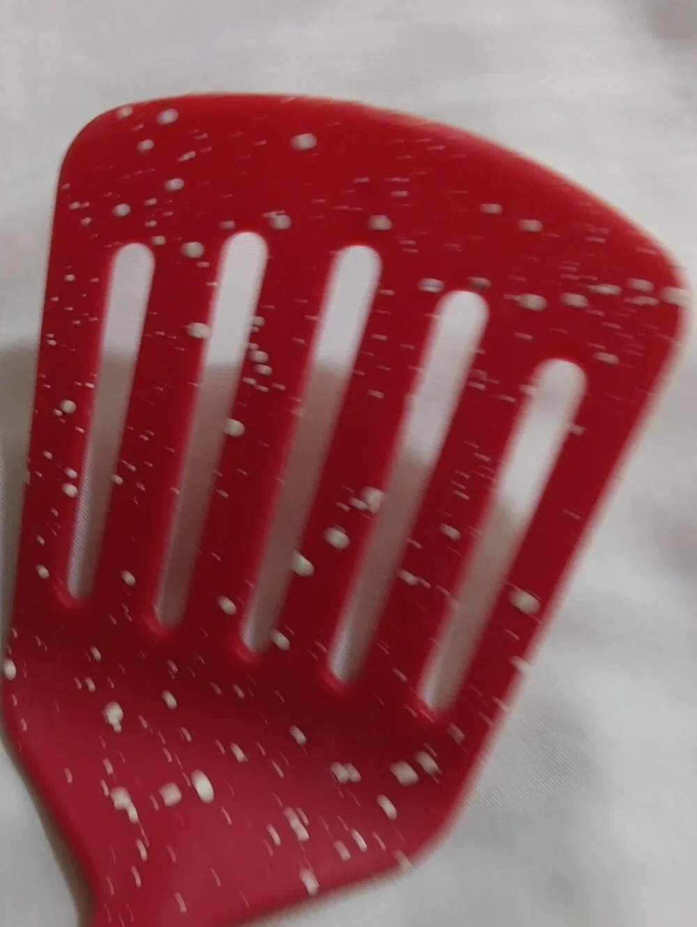 Red Speckled Plastic Slotted Turner - Home Accents